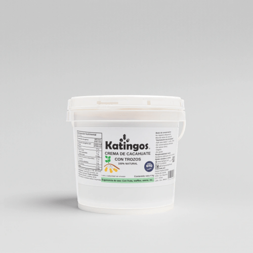 Crema de Cacahuate natural, sin azúcar (versión con trozos 4Kg)